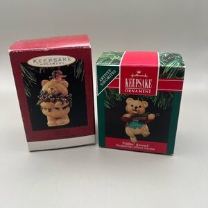 Lot of 2 Bear Themed Hallmark Keepsake Ornaments